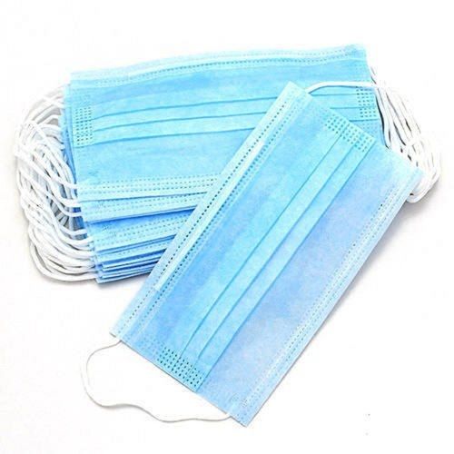 Disposable Single Use Blue Non Woven 3 Ply Medical Surgical Face Mask With Nose Clip