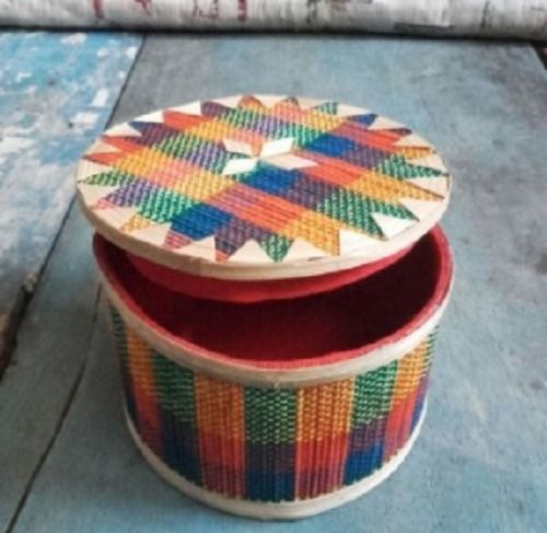 3 Feet Height Hand Weaving Multi Print Bamboo Jewellery Box