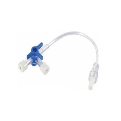 4.1 Mm Outlet Diameter Transparent Hospital 3 Way Stopcock Cum Extension Line 