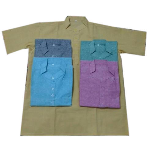 Quick Dry Casual Wear Full Sleeves Multi Colors Traditional Indian Mens Plain Khadi Cotton Short Kurta