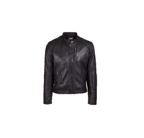 Full Sleeve S To L Size Mens Leather Jacket With Zipper Closure For Winters Weather