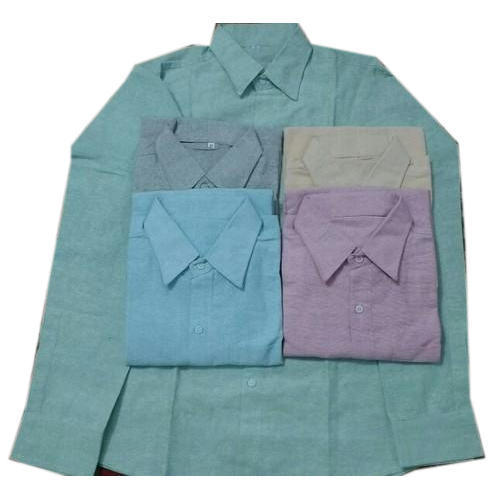 Full Sleeves Casual Wear Regular Fit Skin Friendly Multi Colors Mens Khadi Cotton Plain Shirts Age Group: Adults