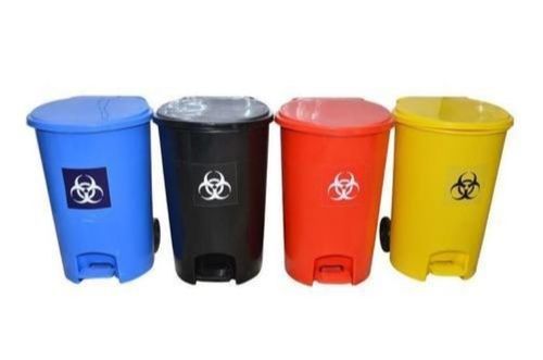 Dustbin Open Top Rectangular Plastic Movable Hazardous Waste Dust Bin For Office And Home