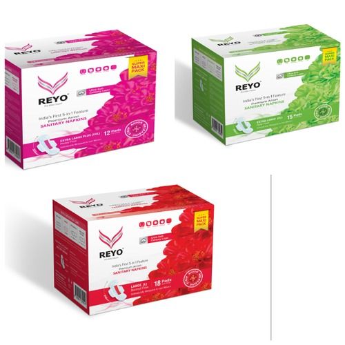 Reyo Anion Large And Extra Size Large Plus Xl Plus Sanitary Napkins With 25 Pads