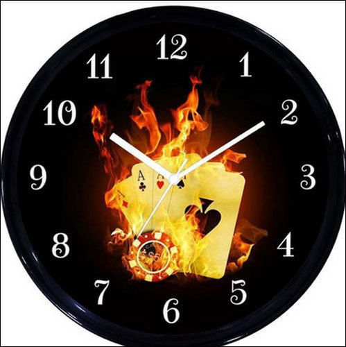 Round Plastic Black Designer Acrylic Wall Clock For Gift, Office, Home