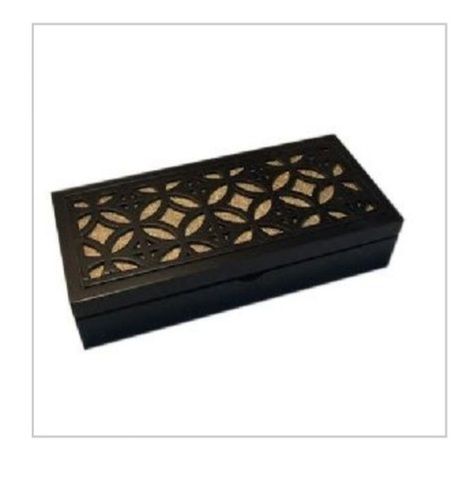 Glossy Termite Resistant Durable Black Natural Wooden Sweet Box For Home Use