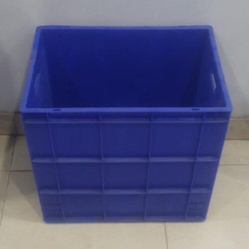 100 Liter Plastic Solid Box Style Rectangular Shape Blue Industrial Crate