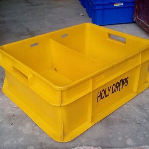 12 Liter Solid Box Style With 2 Handle Yellow Plastic Dairy Crate Load Capacity: 15 To 18  Kilograms (Kg)