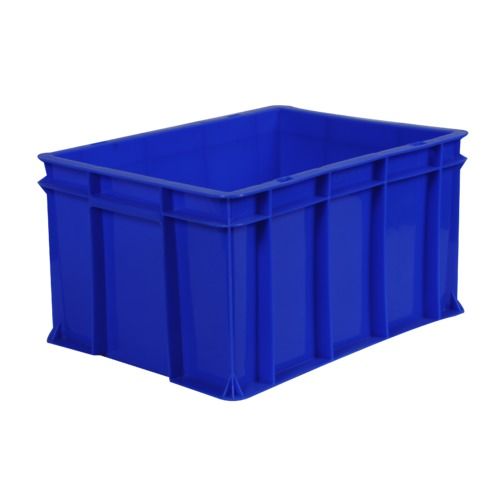 20 Liter Rectangular Blue Solid Box Style Industrial Plastic Crate