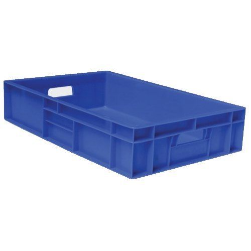 22 Liter Solid Box Style Blue Rectangular Shape Plastic Vegetable Crate