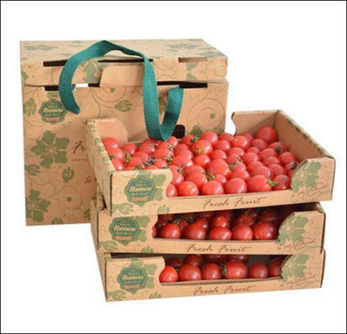 Paper 5 Ply Printed Boxes For Fruits And Vegetable, Corrugated Finish, Perfect Strength, Eco Friendly