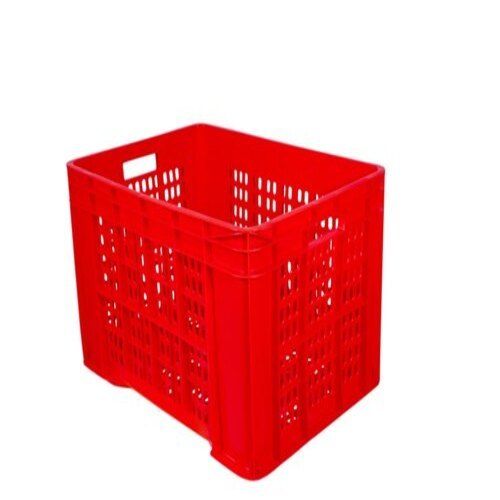 55 L Red Rectangular Shape Mesh Style Plastic Banana Cum Fruit Storage Crate