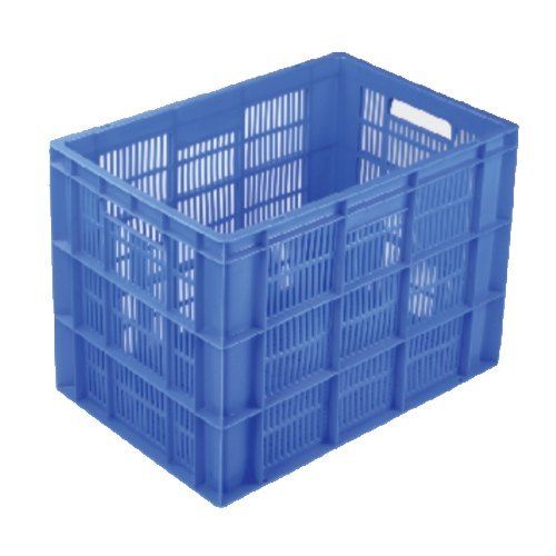 75 Liter Blue Rectangular Shape Industrial Plastic Multi Use Cum Food Storage Crate