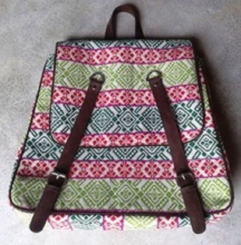 Moisture Proof Customize Size Multi Colored Designer Cotton Fabric Unisex Backpack For Daily Wear