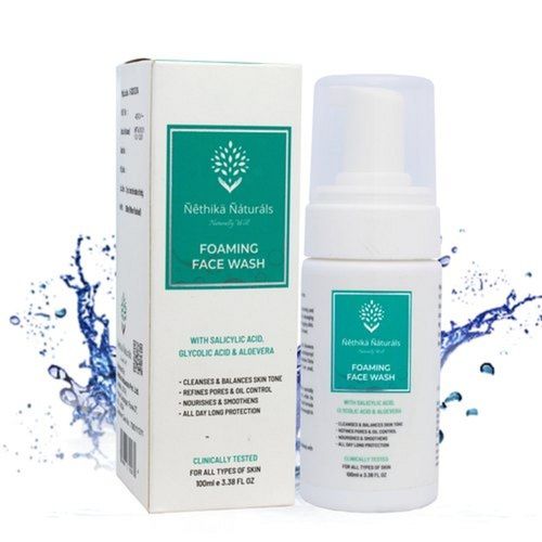 Herbal All Type Skin Foaming Face Wash With Aloe Vera, Salicylic And Glycolic Acid And