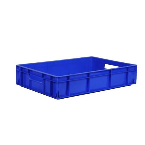 Industrial Plastic Blue Crate 25 L Rectangular Shape Light Weight Solid Box Style