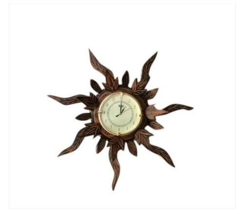 Luxury Light Weight Termite Resistant Brown Designer Wooden Wall Clock With Great Strength