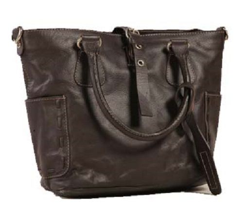 Spacious And Light Weight Plain Design Brown Color Fashionable Leather Bag For Womens