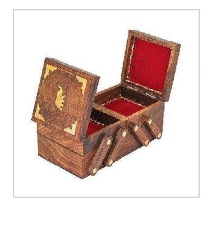 Termite Resistant Brown Designer Wooden Jewelry Boxes with Great Strength