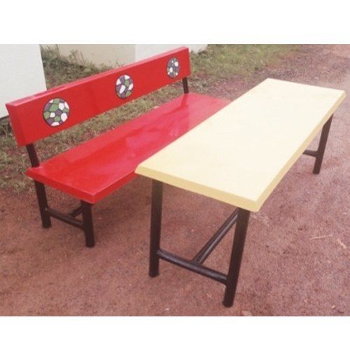 1 By 1 Inch Mild Steel Square Pipe Red White 3 Seater School Frp Desk Bench