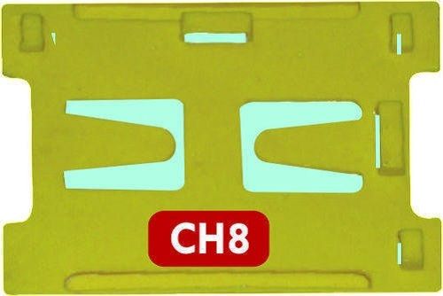 Good Quality 54X86 Mm Custom Shape Yellow Color Plastic Id Card Holders For Office Use