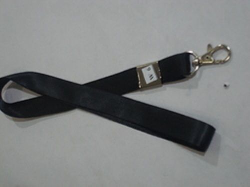 Black Plain Dyed PolyFibre Customized ID Card Neck Lanyards W6 for School