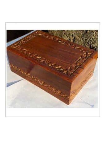 Polishing Brown Color Rectangular Shape Natural Wooden Pet Memorial Urns For Home, Hotel And Office