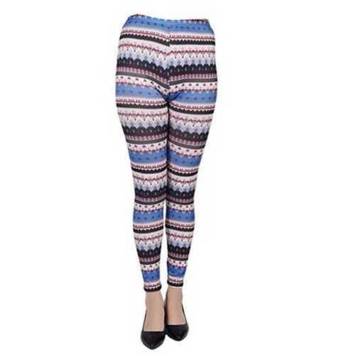 M Casual Wear Printed Machine Made Women Cotton Designer Leggings