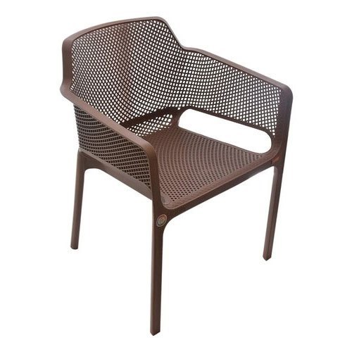 Brown Plastic Cafe Chair - 760x605x576 mm | Modern Indoor Furniture, Stackable Design, Comfortable Seating
