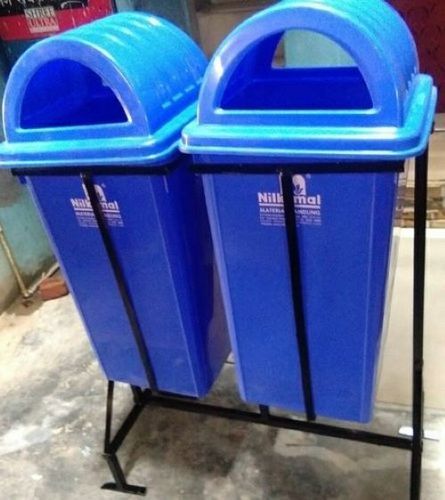 Plastic Open Top Blue Nilkamal Twin Hanging Dustbin With Lid For Outdoor With 100 Litre Loading Capacity Application: Home