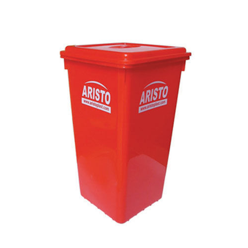 110 L Rectangular Red Food Pedal Structure Outdoor Plastic Waste Bin 