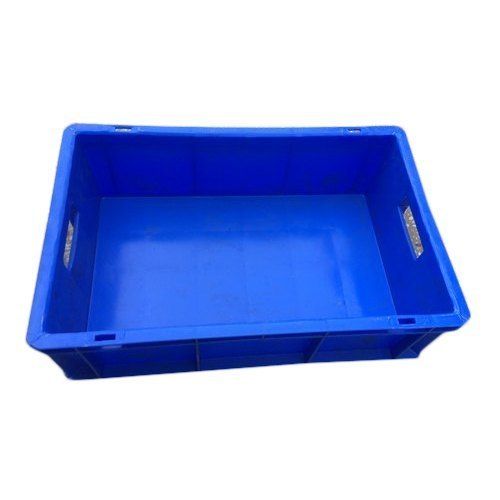 12 L Solid Box Style Full Plain Rectangular Hdpe Plastic Crate With 2 Handle