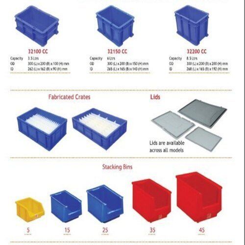 1200 Kg. Static Load 4 Way Storage Use Hdpe Multicolor Industrial Crate