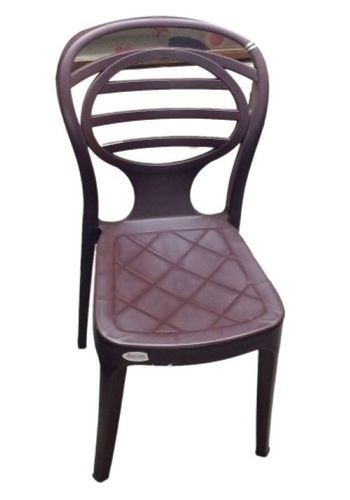 High Back Brown Plastic Chair without Armrest, 100kg Load Capacity 