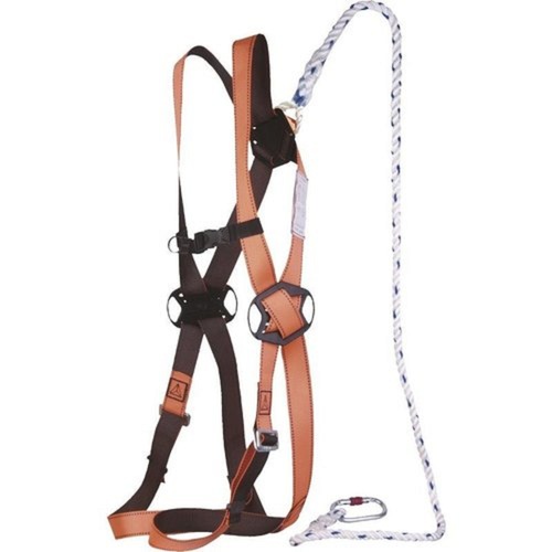 Industrial Fall Protection Orange Full Body Polyester Safety Harness With Adjustable Loop Gender: Unisex