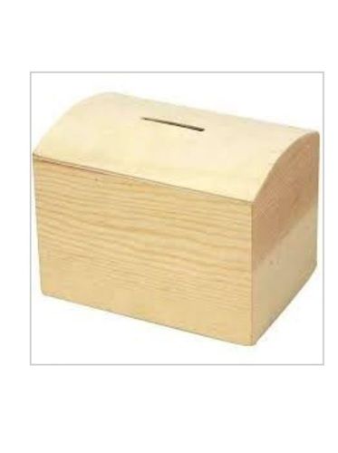 Wood Light Brown Durable Polished Finished Plain Pattern Natural Wooden Money Box