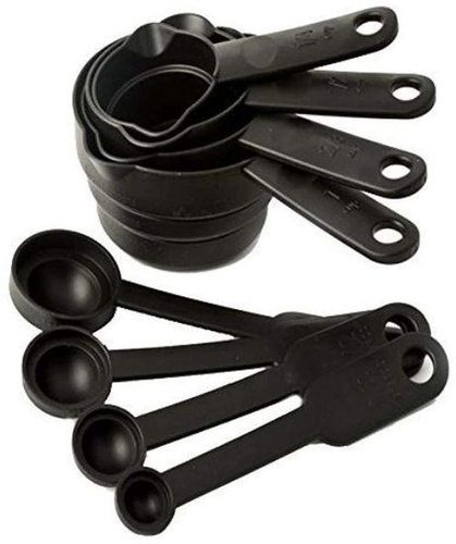 Measuring Cup Spoon Set(black 8 Pcs)