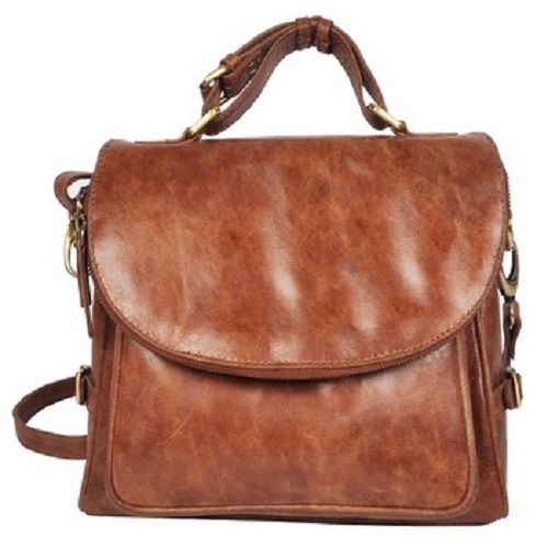 Plain Design Brown Genuine Leather Hand Crafted Messenger Bag For Daily Uses Gender: Men