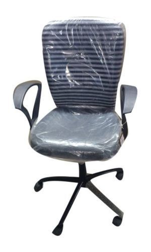 Fine Seat Leather Blue 16 Inch Height Executive Low Back Revolving Chair