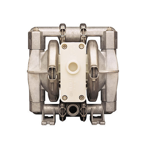 Air Operated Diaphragm Pump - 15.5 GPM Flow Rate, 125 PSI Bar Pressure, White Aluminum and 316 SS Materials, Rugged Design and Dust Resistance Features