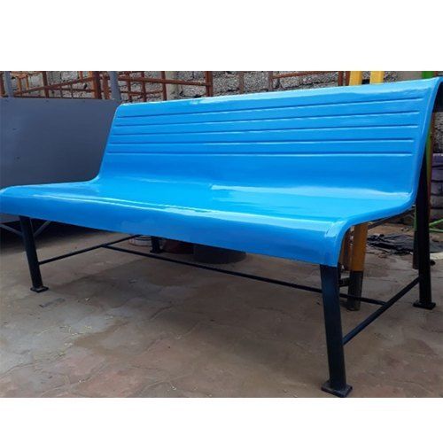 Durable 5 To 6 Mm Thick Blue Paint Coated 3 Seater Garden Cum Outdoor Frp Simple Bench