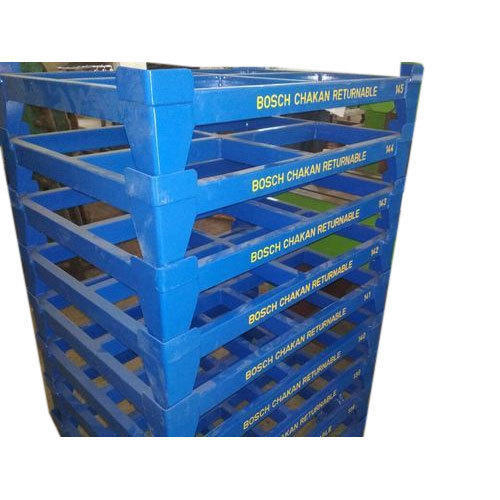 Coated Square Blue Color Mild Steel Bin Pallets, One Ton Capacity