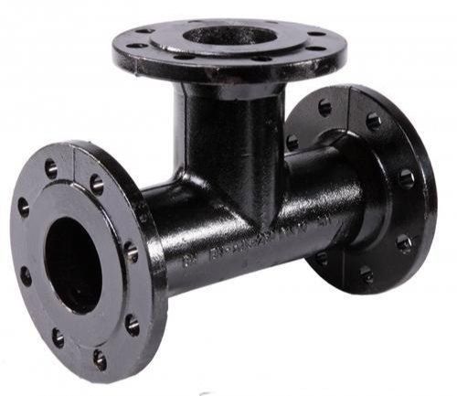 Black Ductile Iron All Flange Tee Equal (Di A/F Tee Equal) For Gas And Sewage With Diameter 80-1000Mm