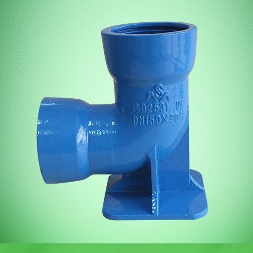 Black Ductile Iron Double Socket Duckfoot Bend (Di D/S Duckfoot) For Gas And Sewage With Diameter 80-1000Mm