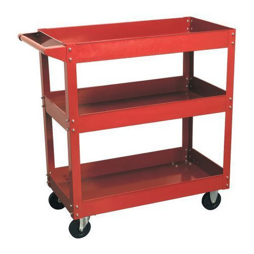 Mild Steel Tool Trolley 500 Kg Capacity - Color: Red