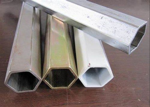 Silver Pentagon Hollow Section Pipe Mild Steel Pipe With 6 Meter Length And 10Mm Outer Diameter