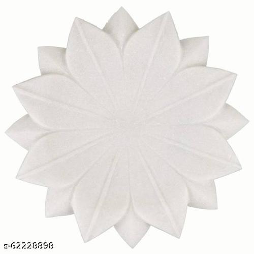 Lotus Shape Marble Decorative Plate