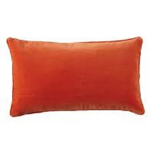 Orange Soft And Smooth Rectangular Shape Bright Shine Plain Velvet Cushion Cover Use: Decorative