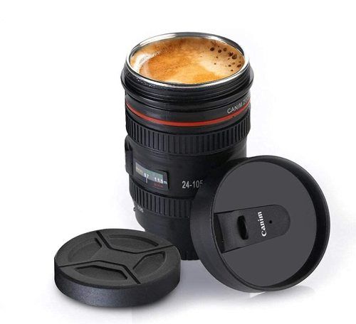 Plastic Camera Lens Shaped Coffee Mug