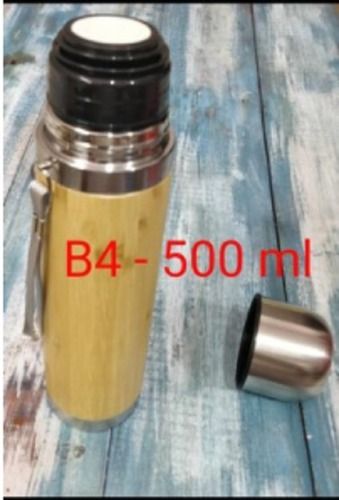 Stainless Steel Bamboo 500 Ml Flask Used In Home And Office